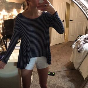 Navy and white boutique top